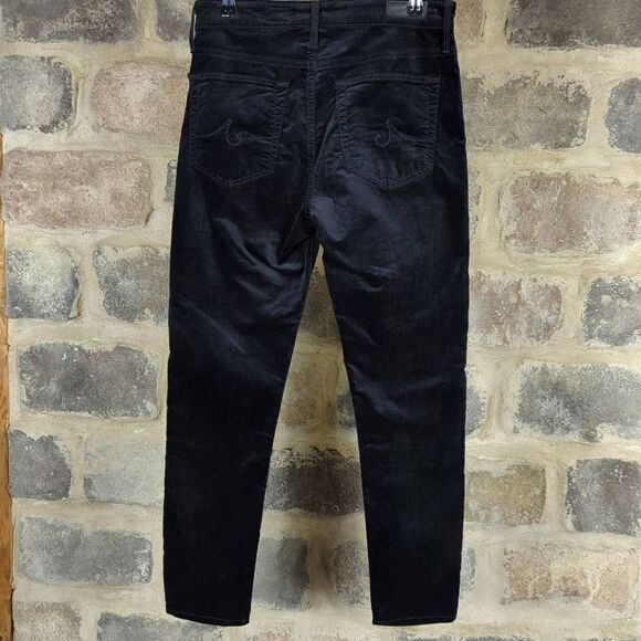 Ag Adriano Goldschmied Black Velveteen The Farrah Skinny pants Woman Size 27R‎ - Picture 5 of 14